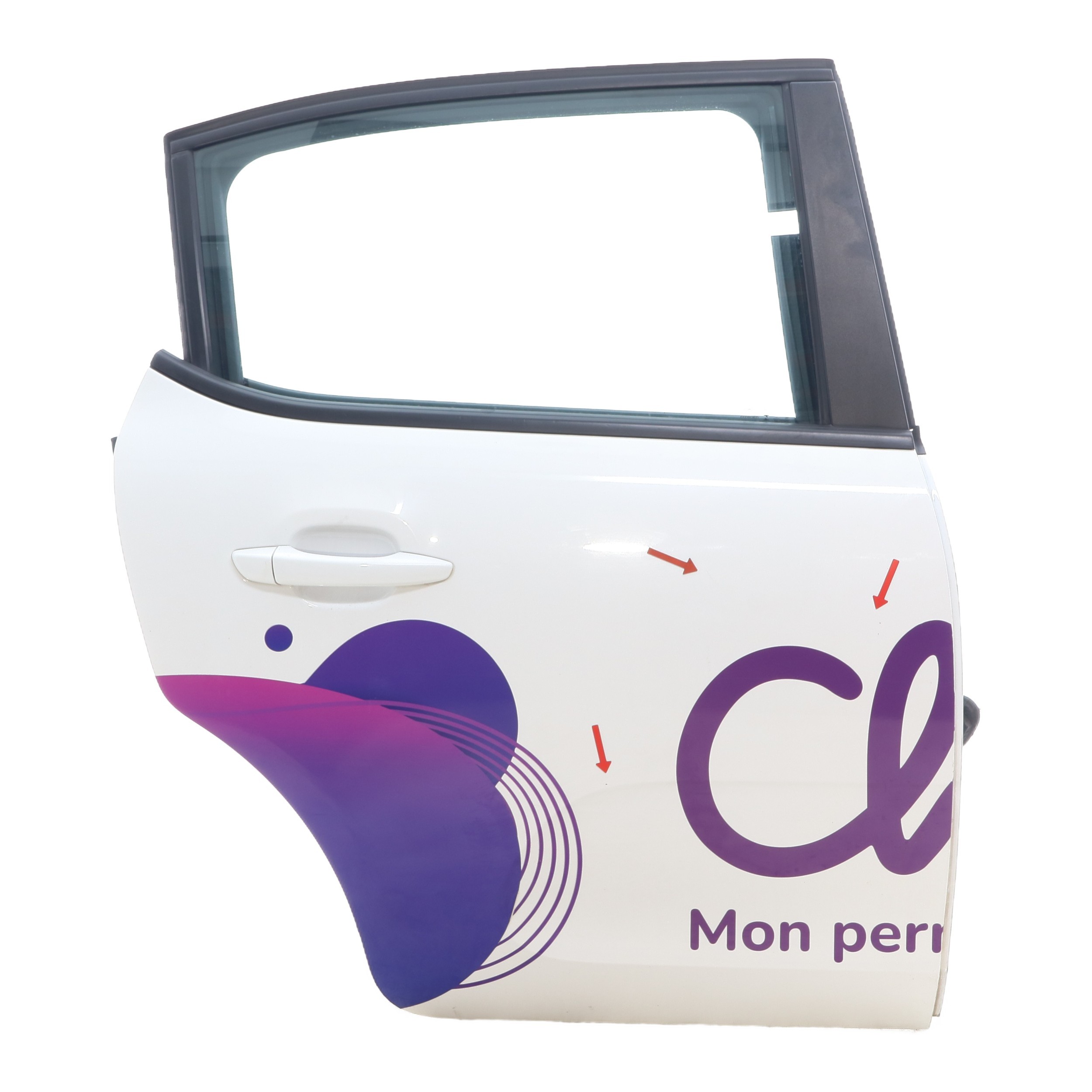 Porte Arrière Droit Pour Citroën C3 Phase 1 - Couleur Gris Aluminium (code EZR), Réf. 9004CJ - Occasion, 120 875 Km